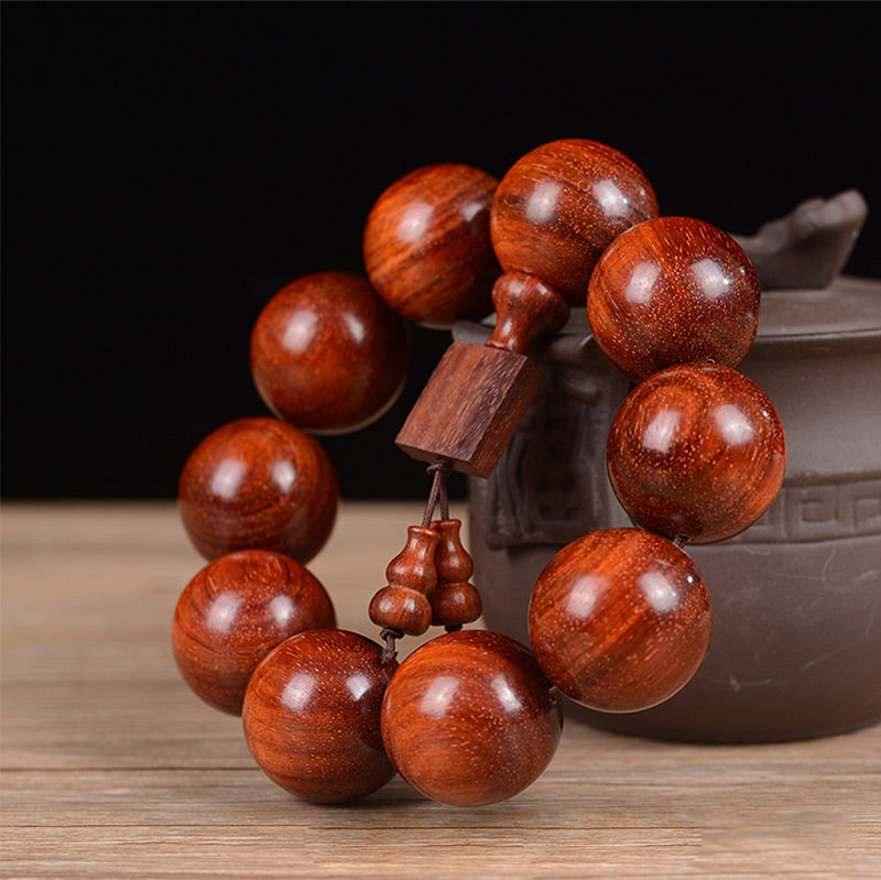 Karma Stone Tibetan Small Leaf Red Sandalwood Relaxation Bracelet