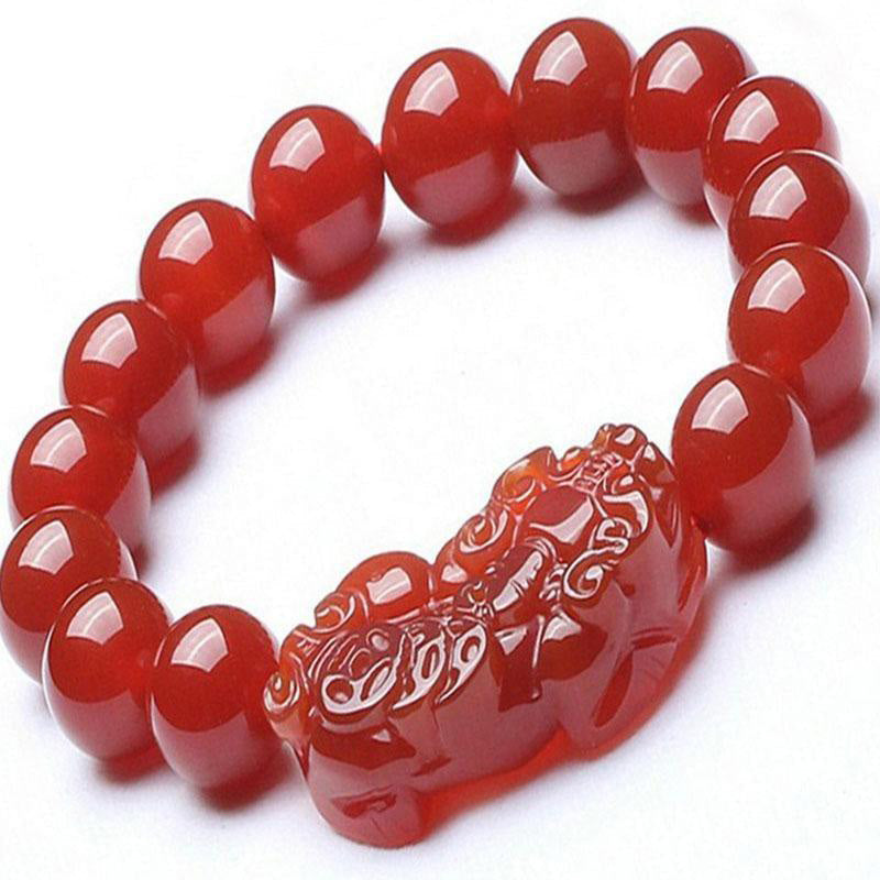Karma Stone Red Agate Lucky Pixiu Wealth Luck Bracelet