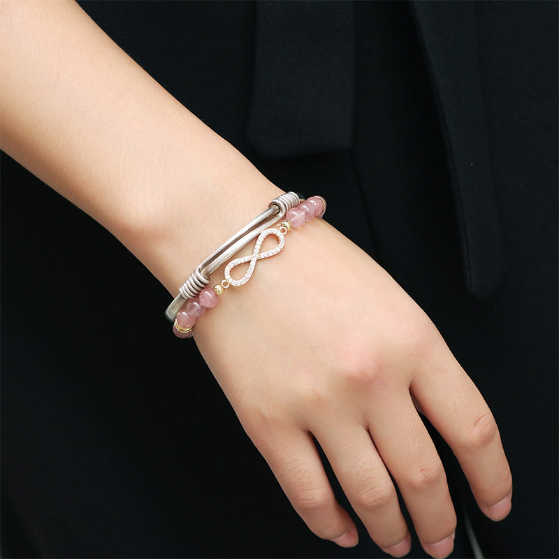Karma Stone Natural Strawberry Quartz Positivity Healing Bracelet
