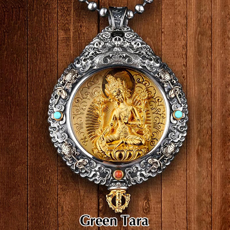 Karma Stone Chinese Zodiac Natal Buddha Thangka Nine Palaces Eight Diagrams Wealth Rotatable Necklace Pendant