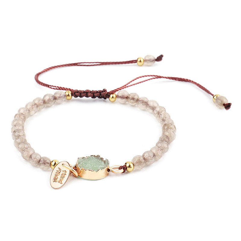 Karma Stone Natural Crystal Charm Lucky Healing Bracelet