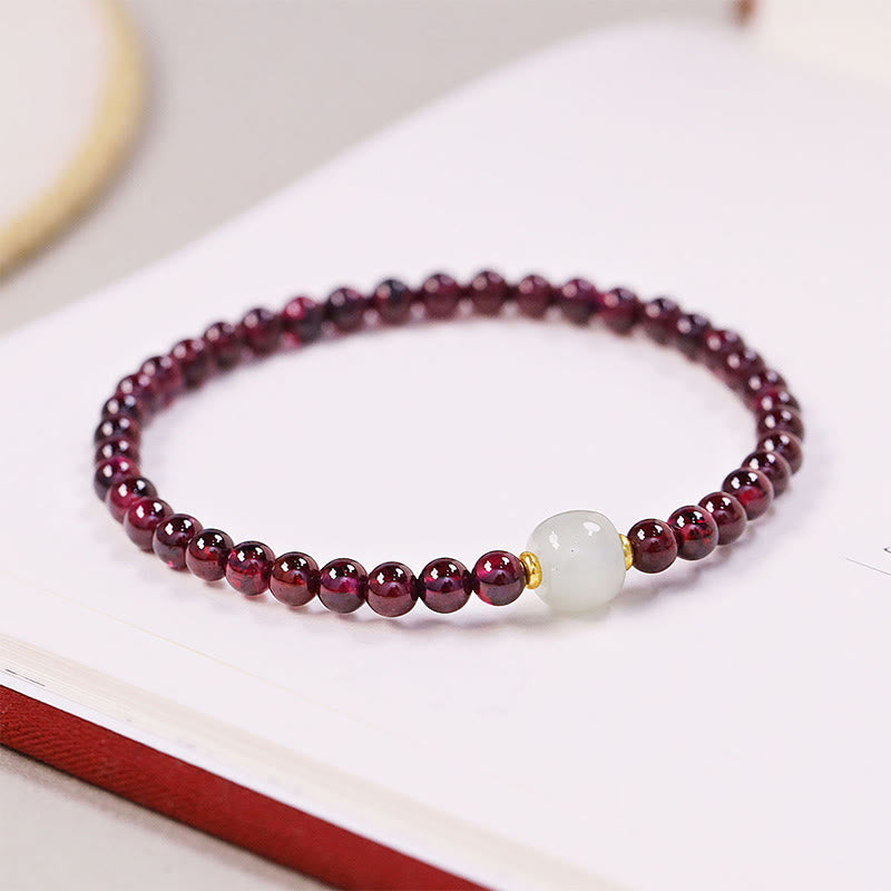 Karma Stone Natural Garnet Jade Bead Purification Bracelet