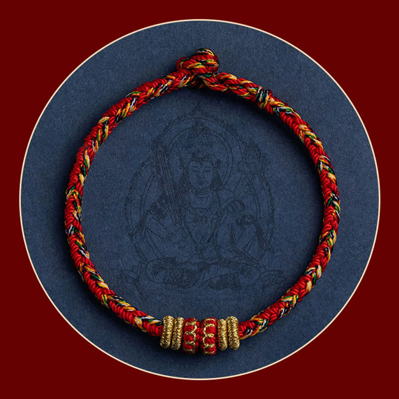 Karma Stone Tibet Handmade Chinese Zodiac Natal Buddha Luck Strength Braided String Bracelet
