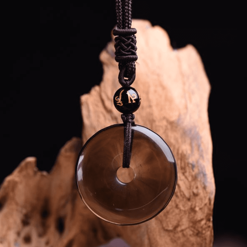 Karma Stone Tibetan Obsidian Protection Necklace