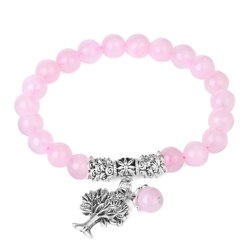 Karma Stone Natural Gemstone Tree of Life Lucky Charm Stretch Bracelet