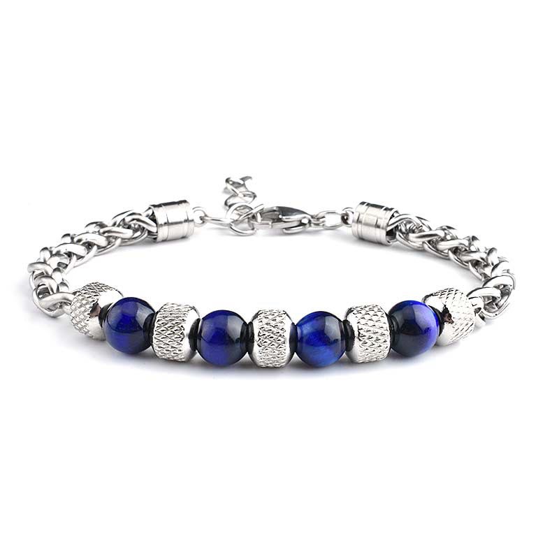 Karma Stone Black Onyx Tiger Eye Bead Courage Bracelet