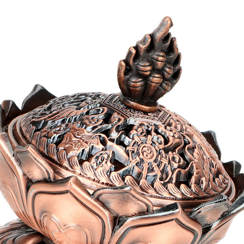 Karma Stone Tibetan Lotus Shaped Purify Incense Burner
