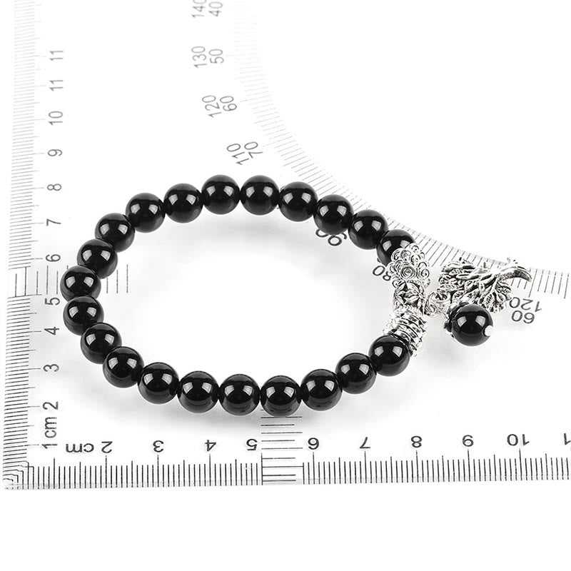 Karma Stone Natural Gemstone Tree of Life Lucky Charm Stretch Bracelet