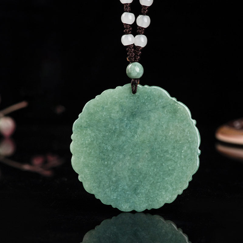 Karma Stone Chinese Zodiac Dragon Jade Fortune Necklace String Pendant