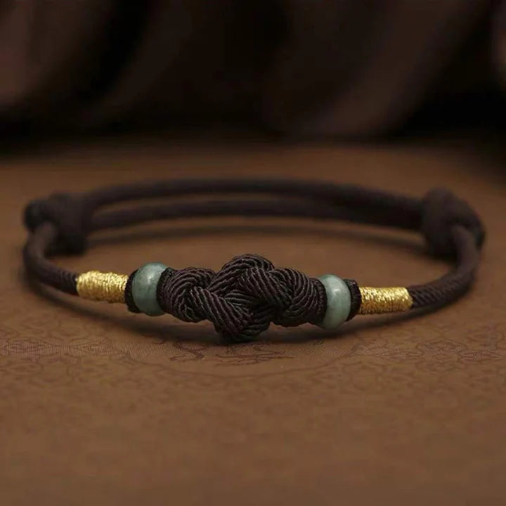 Karma Stone Red String Jade Luck Fortune Knot Braided Couple Bracelet