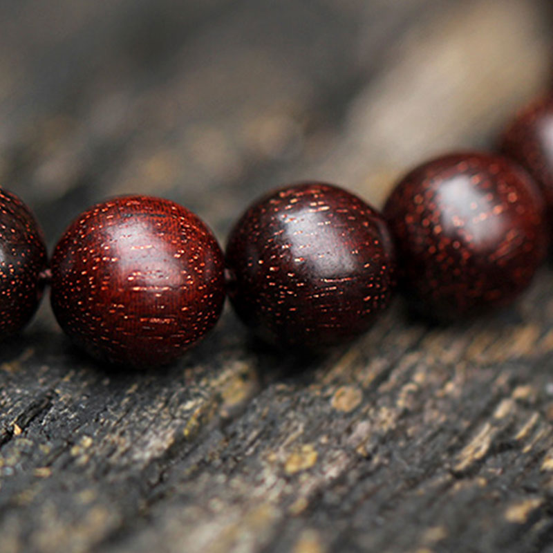 Karma Stone 925 Sterling Silver Indian Small Leaf Red Sandalwood Aquamarine Full of Gold Star Chinese Knotting Blessing Bracelet
