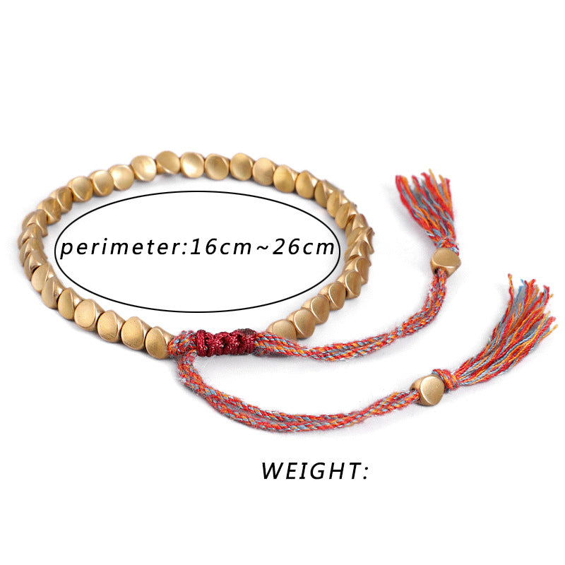 Karma Stone Tibetan Copper Beads Healing Luck Spiritual Bracelets Anklet