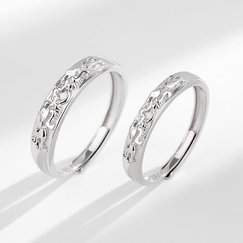 Karma Stone 925 Sterling Silver PiXiu Balance Adjustable Couple Ring