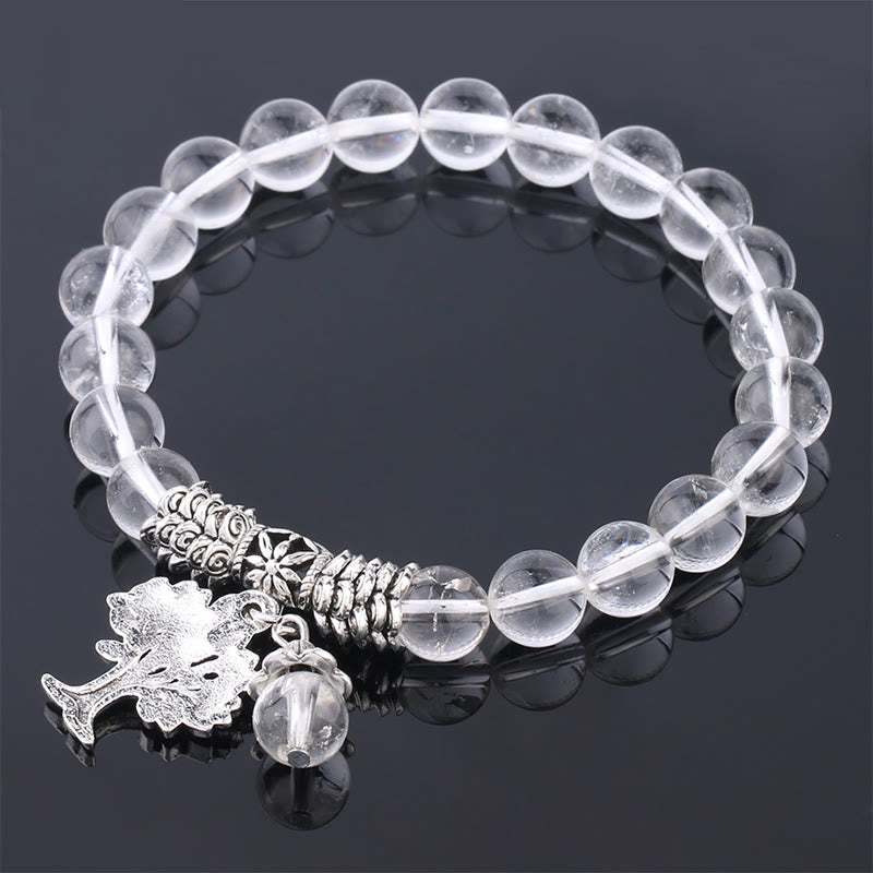 Karma Stone Natural Gemstone Tree of Life Lucky Charm Stretch Bracelet