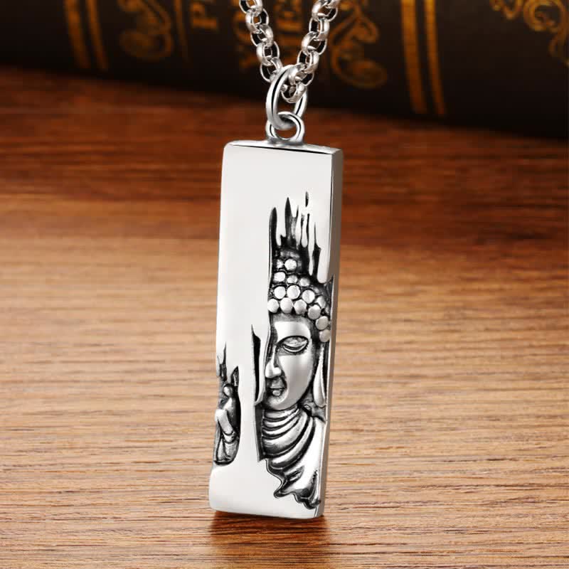 Karma Stone Tathagata Buddha Strength Protection Amulet Lucky Pendant Necklace