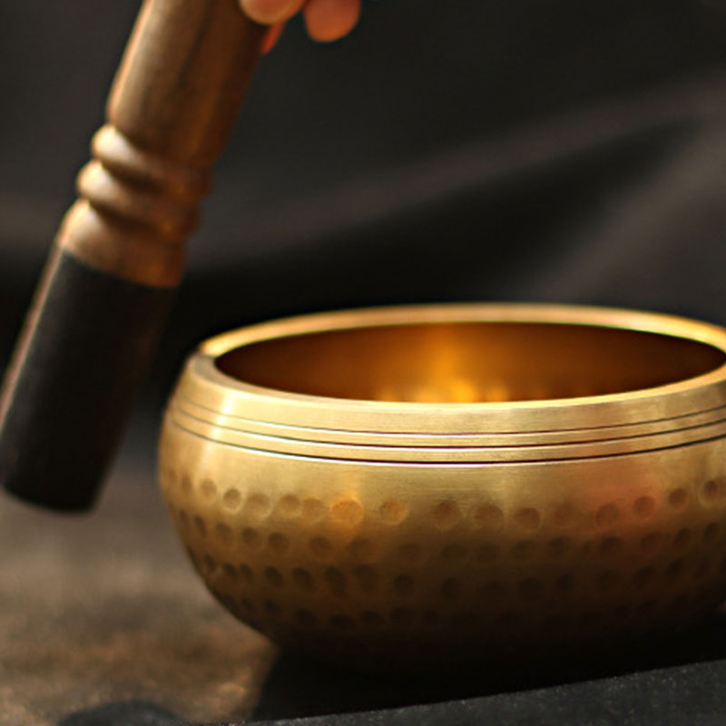 Karma Stone Tibetan Sound Bowl Handcrafted for Relaxation and Mindfulness Meditation Singing Bowl Set