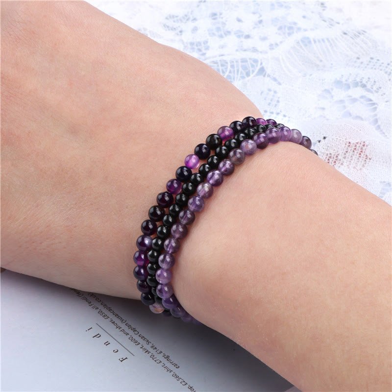 Karma Stone 3Pcs Natural Crystal Stone Inner Peace Spiritual Bracelet