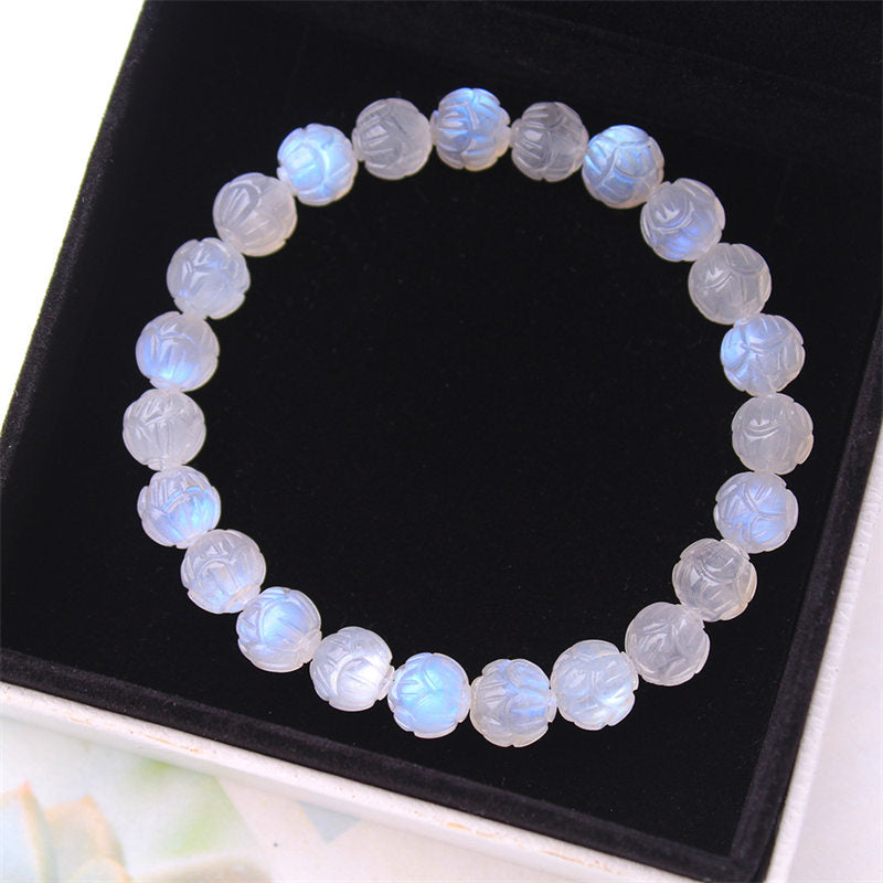 Karma Stone Natural Moonstone Lotus Love Bracelet