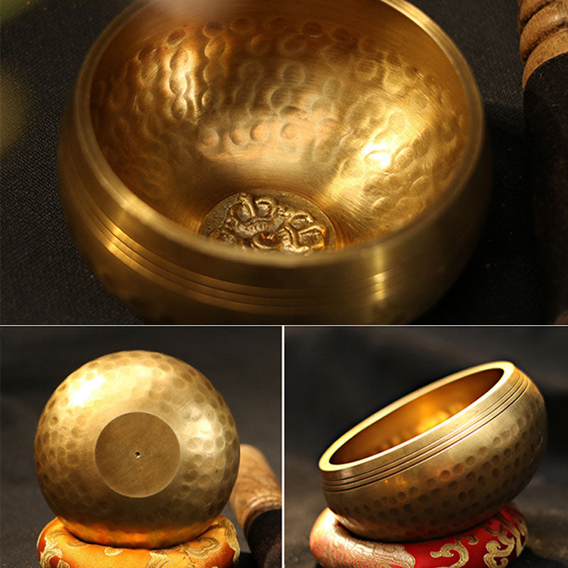 Karma Stone Tibetan Sound Bowl Handcrafted for Relaxation and Mindfulness Meditation Singing Bowl Set