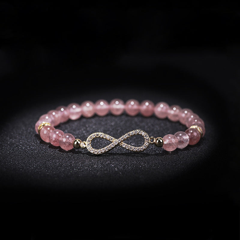 Karma Stone Natural Strawberry Quartz Positivity Healing Bracelet