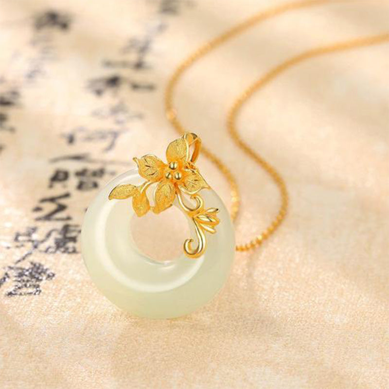 Karma Stone Tibetan White Jade Calm Necklace