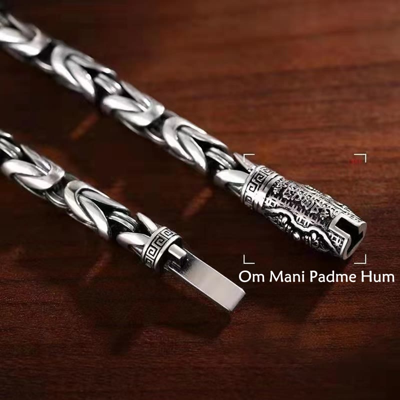 Karma Stone Dorje Vajra Om Mani Padme Hum Peace Love Copper Chain Bracelet