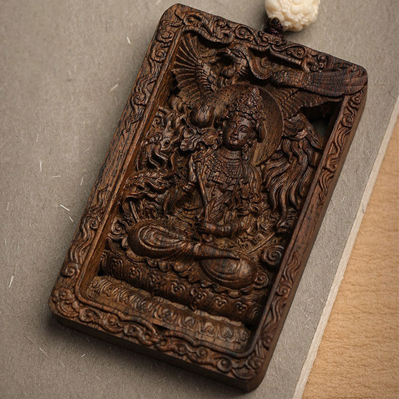 Karma Stone Chinese Zodiac Natal Buddha Brunei Agarwood PiXiu Dragon Peace Necklace Pendant