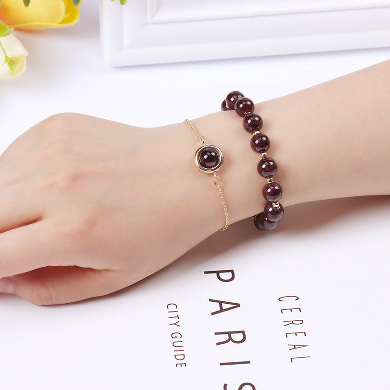 Karma Stone Sun Stone Strawberry Quartz Crystal Positive Bracelet