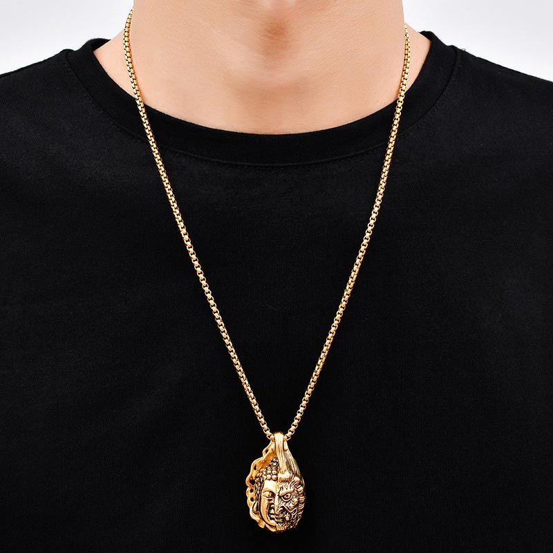 Karma Stone Half Buddha Half Devil Powerful Necklace