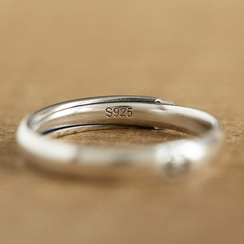 Karma Stone 925 Sterling Silver Chinese Zodiac Natal Buddha Blessing Couple Ring