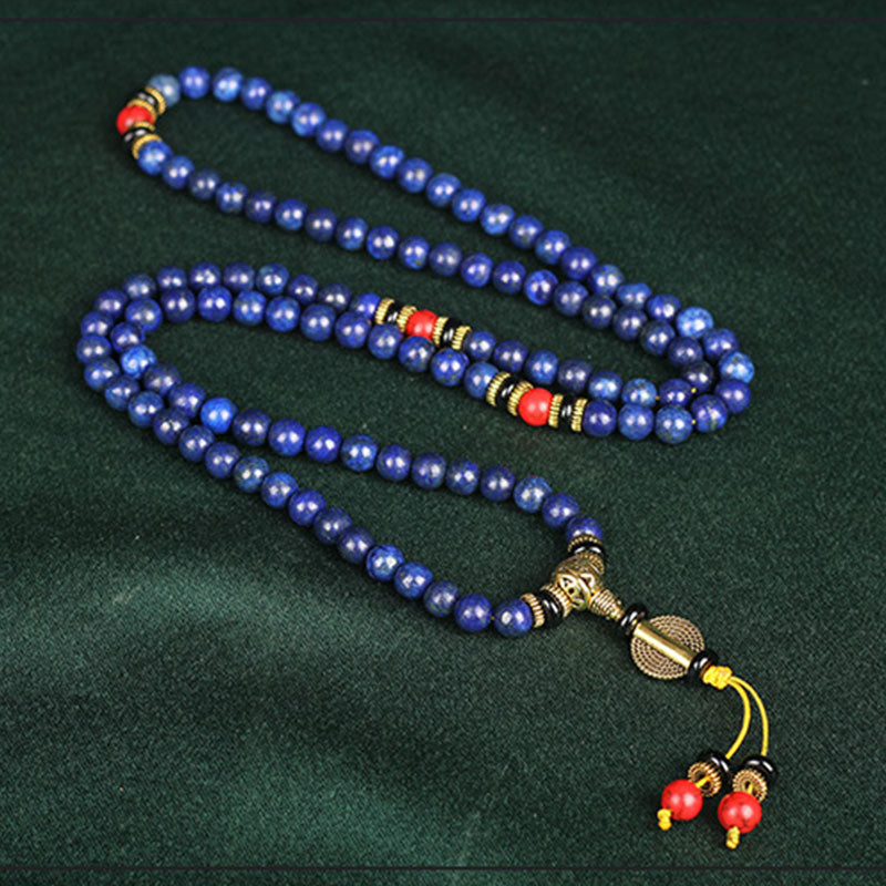 Karma Stone Tibetan Mala Lapis Lazuli Positive Bracelet Necklace