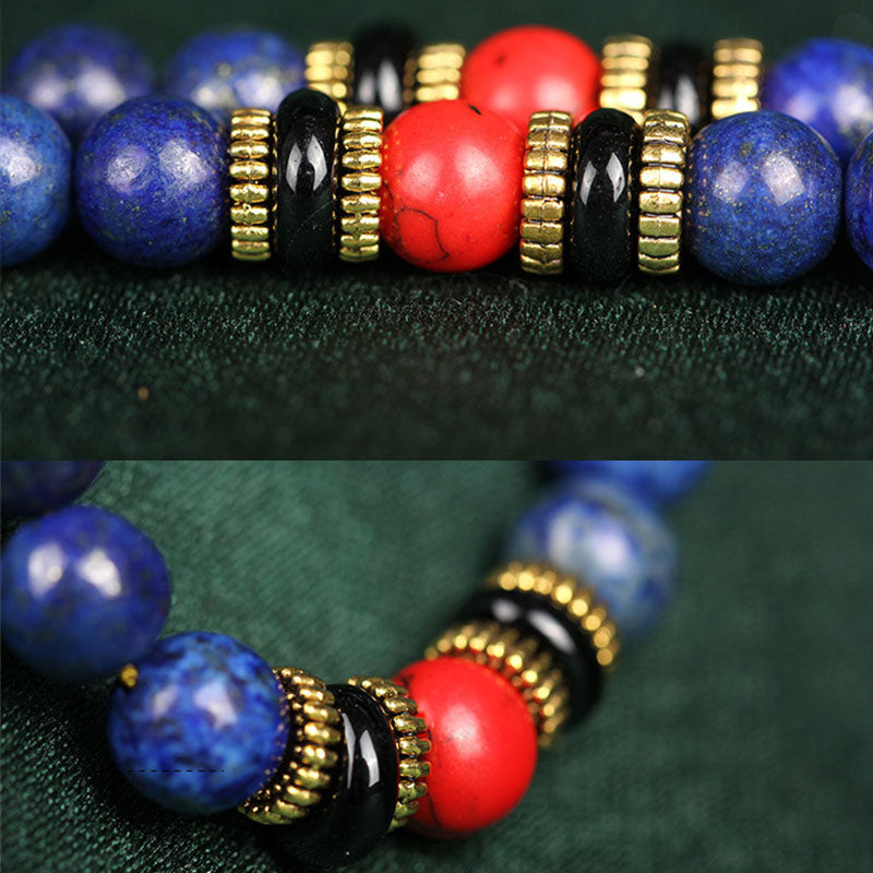Karma Stone Tibetan Mala Lapis Lazuli Positive Bracelet Necklace