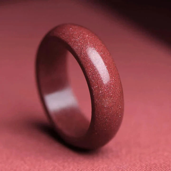 Karma Stone Cinnabar Om Mani Padme Hum Auspicious Clouds Blessing Ring