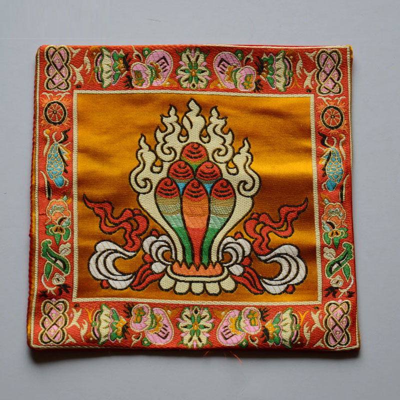Karma Stone Prayer Altar Mat Healing Meditation Vajra Auspicious Symbols
