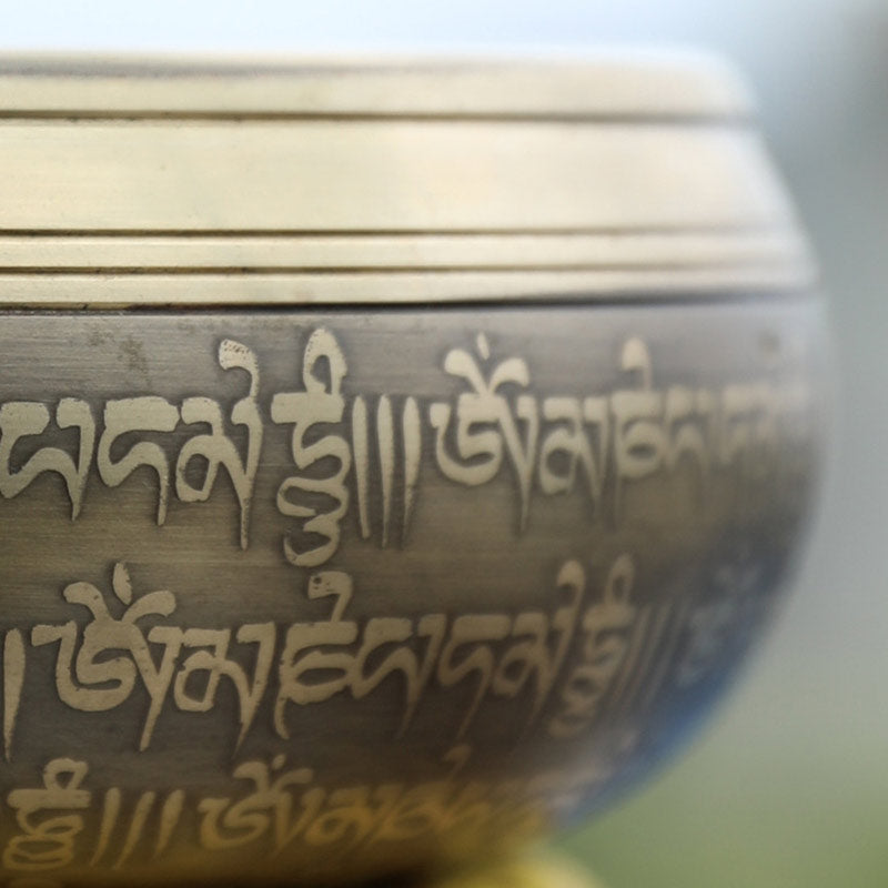 Karma Stone Tibetan Sound Bowl Handcrafted for Focus and Meditation Peaceful Happiness Singing Bowl Set
