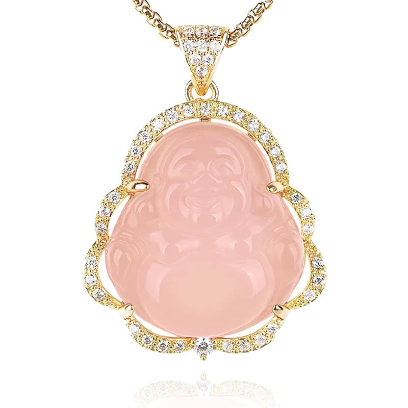 Karma Stone Good Luck Laughing Buddha Necklace
