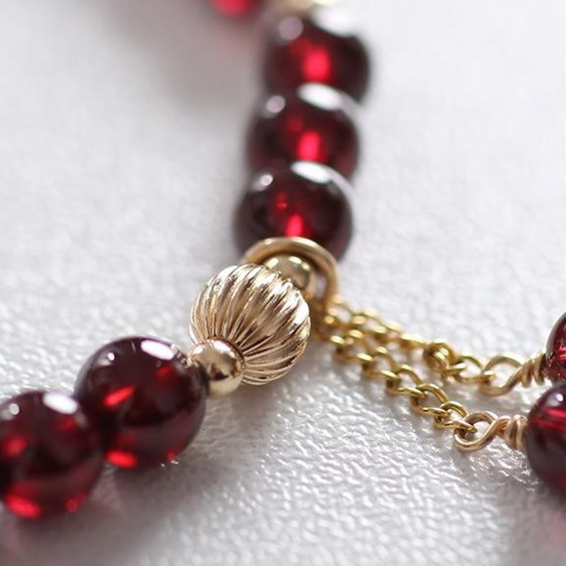 Karma Stone 14K Gold Natural Garnet Calm Bracelet