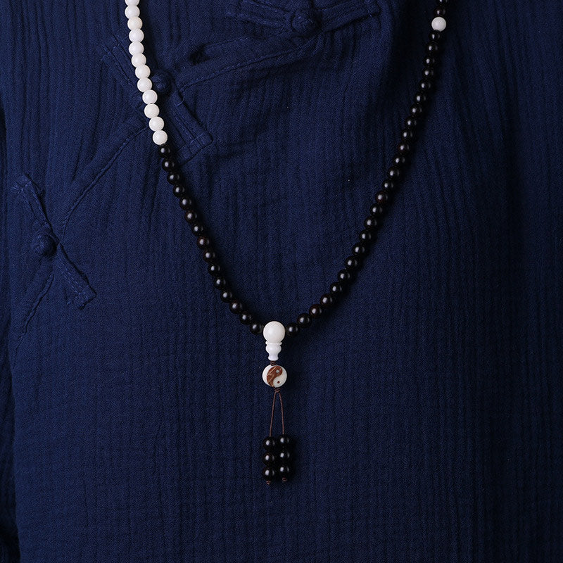 Karma Stone Ebony YinYang Protection Necklace Mala