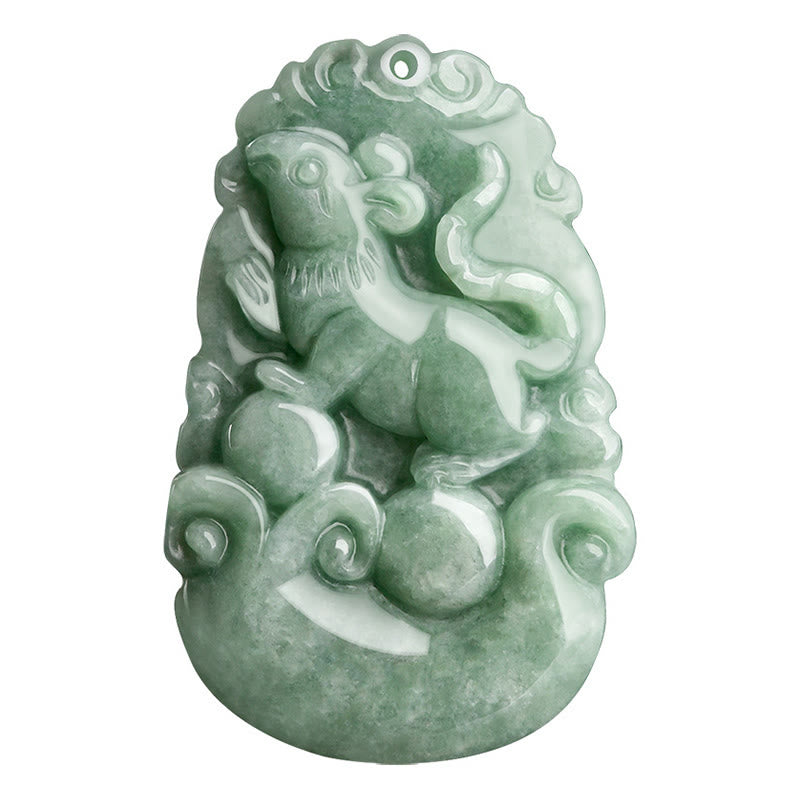 Karma Stone Natural Green Jade 12 Chinese Zodiac Luck Prosperity Necklace Pendant