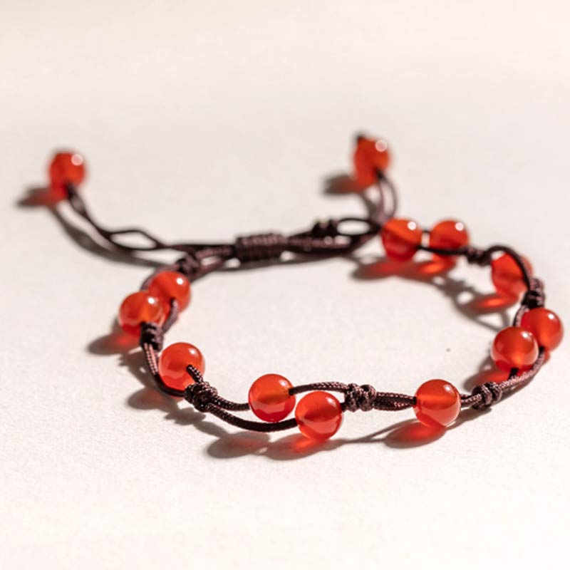 Karma Stone Red Agate Moss Agate Cinnabar Calm Bracelet
