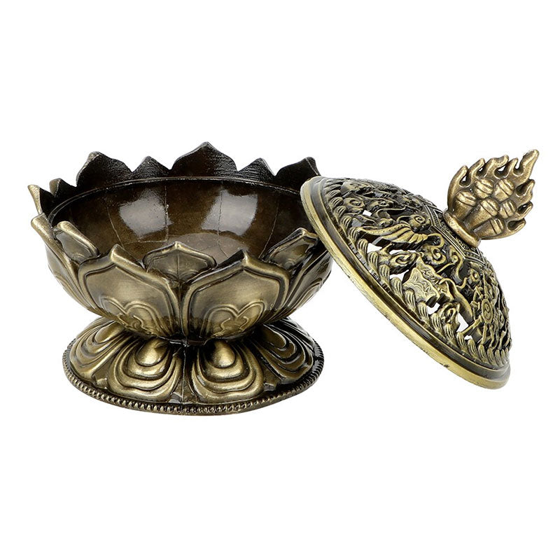 Karma Stone Tibetan Lotus Shaped Purify Incense Burner