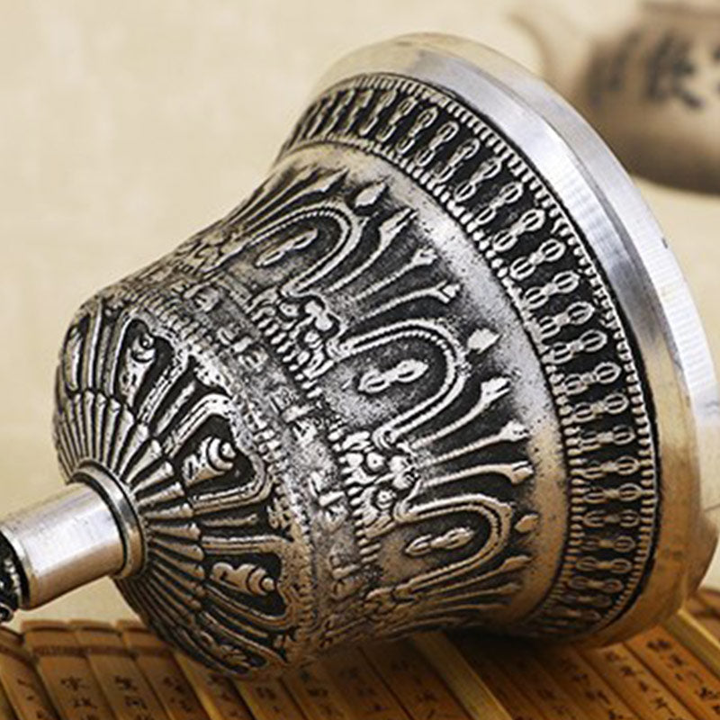 Karma Stone Tibetan Meditation Bell and Vajra Dorje Copper Decoration Set