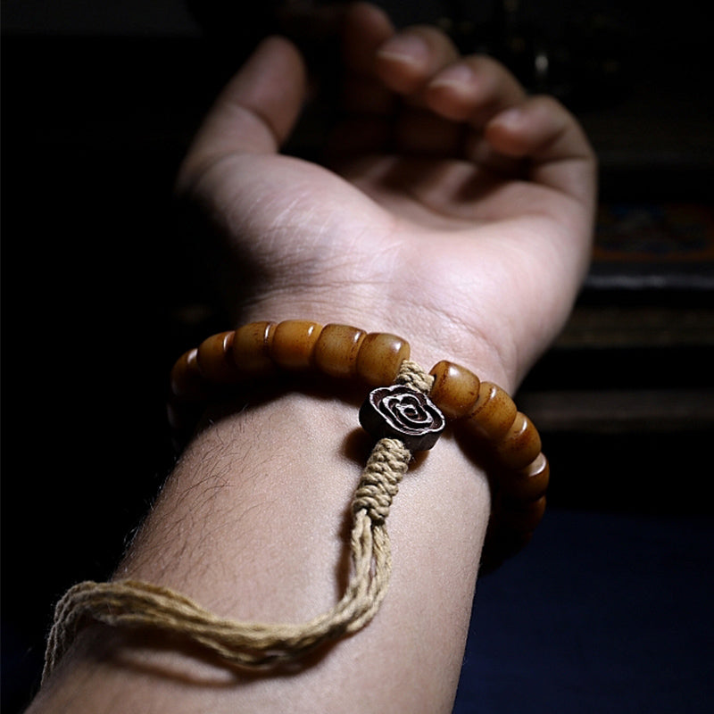 Karma Stone Tibetan Yak Bone Bracelet Balance Power Wristband