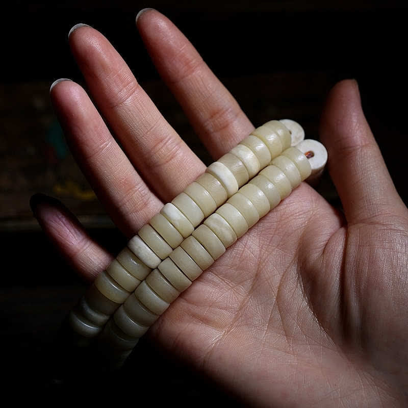 Karma Stone Tibetan 108 Mala Beads Yak Bone Balance Strength Mala Bracelet