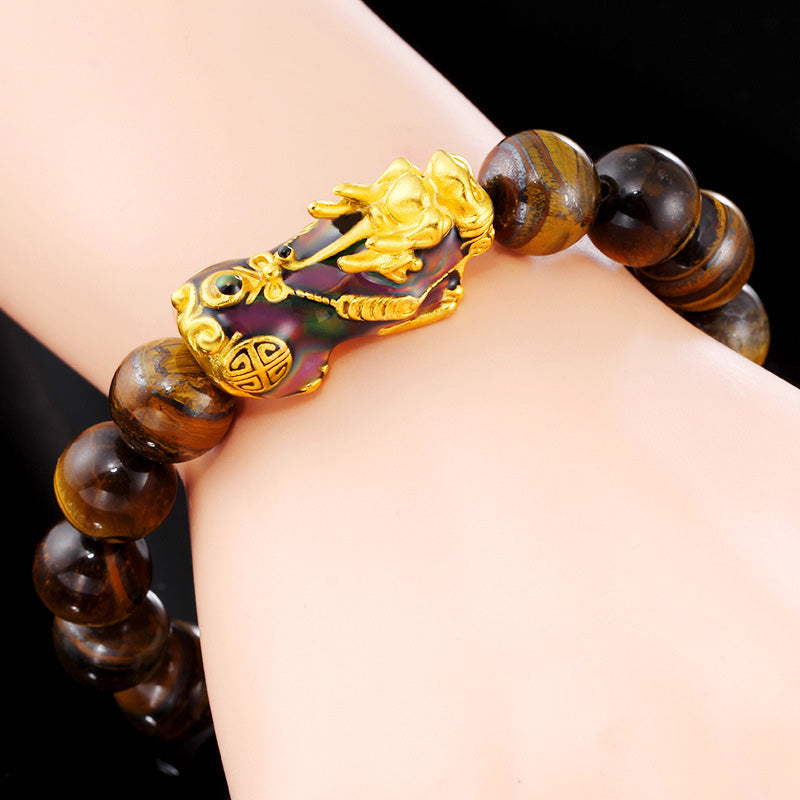 Karma Stone  Tibetan Handcrafted Tiger Eye Feng Shui Bracelet