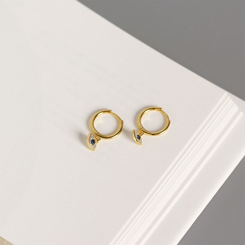 Karma Stone 925 Sterling Silver Evil Eye Blessing Protection Stud Earrings