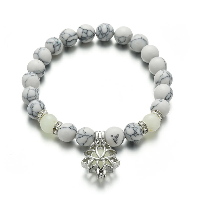 Karma Stone Tibetan Turquoise Glowstone Luminous Bead Lotus Protection Bracelet