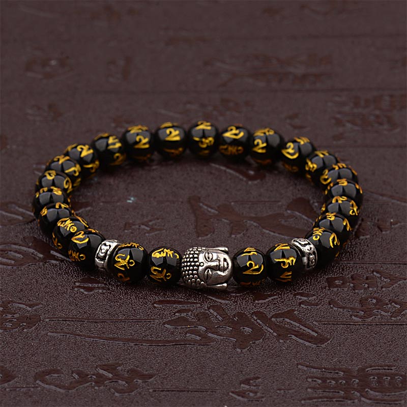 Karma Stone Tibetan Buddha Mantra Amulet Bracelet