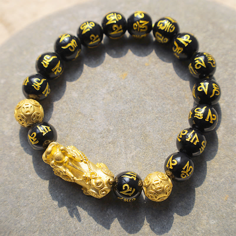 Karma Stone FengShui PiXiu Obsidian Wealth Bracelet