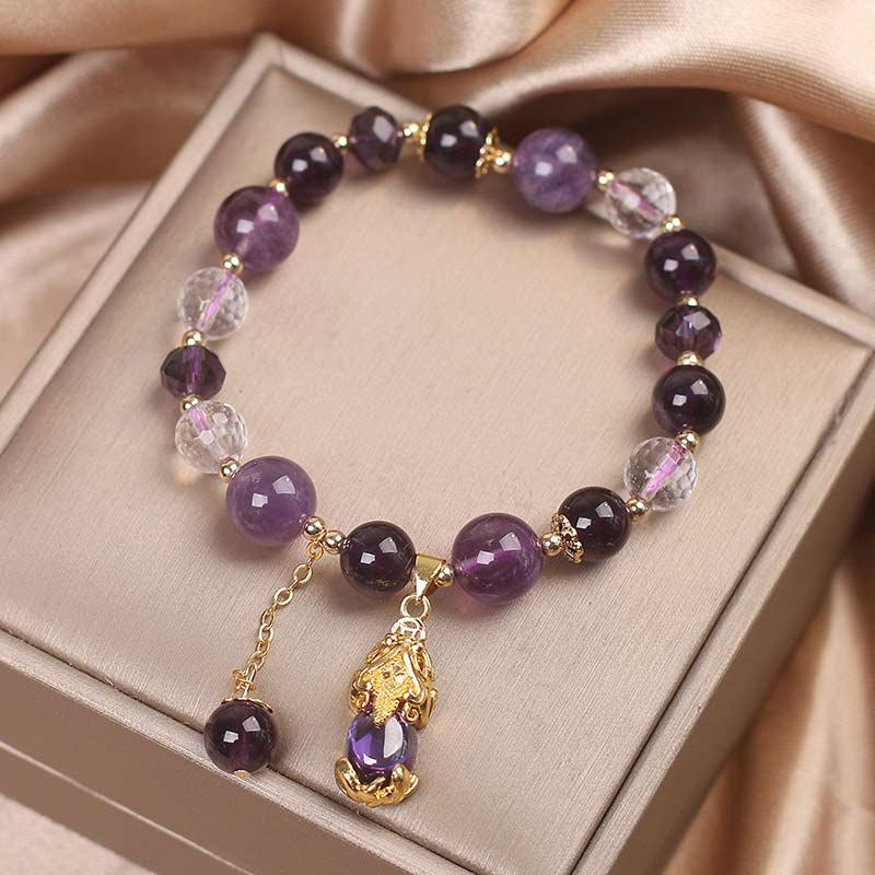 Karma Stone  Natural Amethyst PiXiu Healing Bracelet